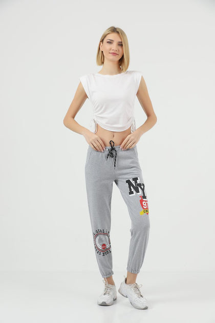 Women's Print Detail Jogger Pants - MWJP134