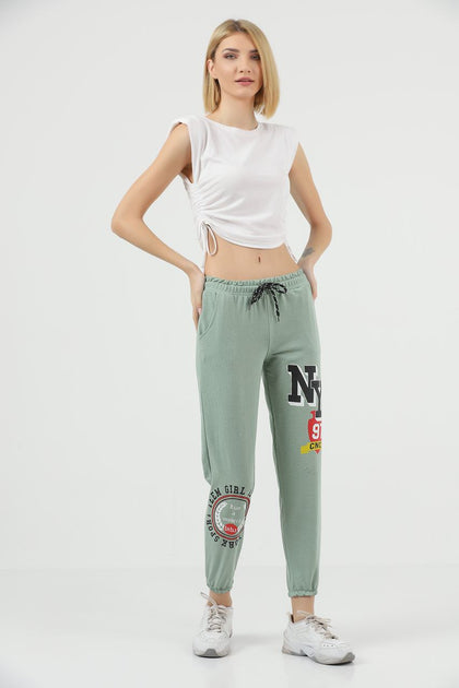 Women's Print Detail Jogger Pants - MWJP133