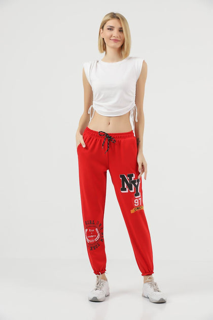 Women's Print Detail Jogger Pants - MWJP140