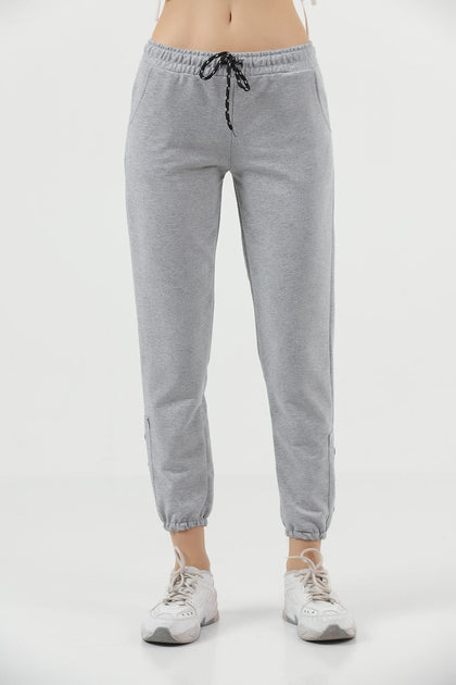 Women's Button Detail Jogger Pants - MWJP139