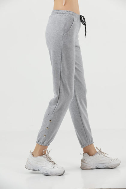 Women's Button Detail Jogger Pants - MWJP139