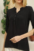 Women's Button Neck Pleat Detail Top - WST298