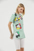 Women's Oversized Printed Detail Cotton T-Shirt MEPST546