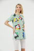Women's Oversized Printed Detail Cotton T-Shirt MEPST546