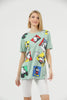 Women's Oversized Printed Detail Cotton T-Shirt MEPST546