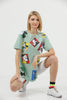 Women's Oversized Printed Detail Cotton T-Shirt MEPST546