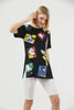 Women's Oversized Printed Detail Cotton T-Shirt MEPST547
