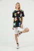 Women's Oversized Printed Detail Cotton T-Shirt MEPST547