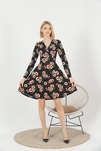 Women's Floral Printed Swing Summer Dress - MWSD177