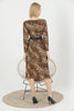 Women's Animal Print Printed Belted Maxi Dress - MWMSD160