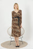 Women's Animal Print Printed Belted Maxi Dress - MWMSD160