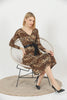 Women's Animal Print Printed Belted Maxi Dress - MWMSD160