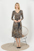 Women's Animal Print Printed Belted Maxi Dress - MWMSD163