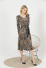 Women's Animal Print Printed Belted Maxi Dress - MWMSD163