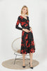 Women's Floral Print Printed Belted Maxi Dress - MWMSD161