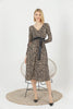 Women's Animal Print Printed Belted Maxi Dress - MWMSD166