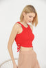 Womens Ribbed Tie Detail Crop Tank Top WCTT17