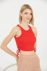 Womens Ribbed Tie Detail Crop Tank Top WCTT17