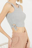 Womens Ribbed Tie Detail Crop Tank Top WCTT18