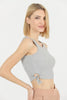 Womens Ribbed Tie Detail Crop Tank Top WCTT18