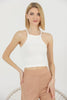 Womens Ribbed Halter Top Detail Crop Tank Top WCTT21