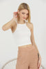 Womens Ribbed Halter Top Detail Crop Tank Top WCTT21