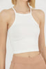 Womens Ribbed Halter Top Detail Crop Tank Top WCTT21