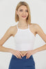 Womens Ribbed Halter Top Detail Crop Tank Top WCTT21