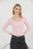 Women's Ribbed Knit Detail Top - WST310