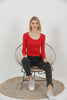 Women's Ribbed Knit Detail Top - WST311