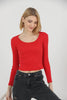 Women's Ribbed Knit Detail Top - WST311