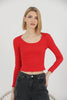 Women's Ribbed Knit Detail Top - WST311