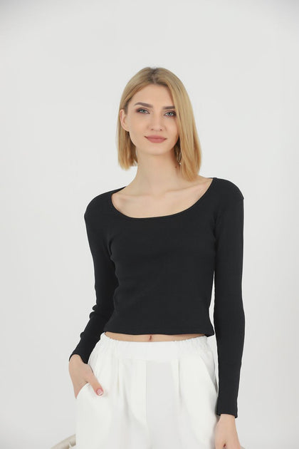 Women's Ribbed Knit Detail Top - WST313