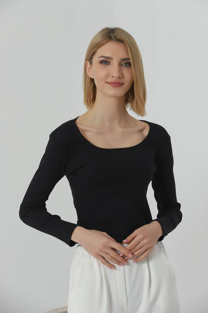 Women's Ribbed Knit Detail Top - WST313