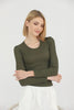 Women's Ribbed Knit Detail Top - WST309