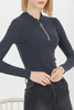 Women's Ribbed Knit Zip Detail Top - WST316