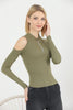 Women's Ribbed Knit Zip Detail Top - WST318