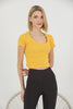 Women's Ribbed Knit Detail Top - WST319