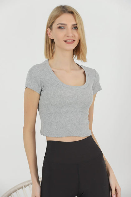 Women's Ribbed Knit Detail Top - WST322