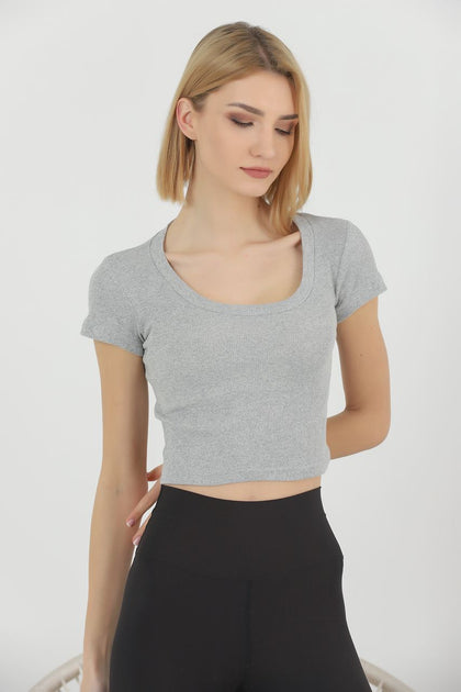 Women's Ribbed Knit Detail Top - WST322