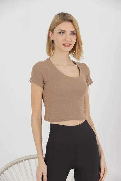 Women's Ribbed Knit Detail Top - WST325