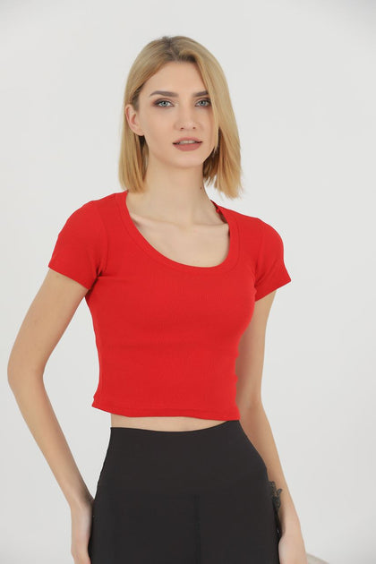 Women's Ribbed Knit Detail Top - WST324