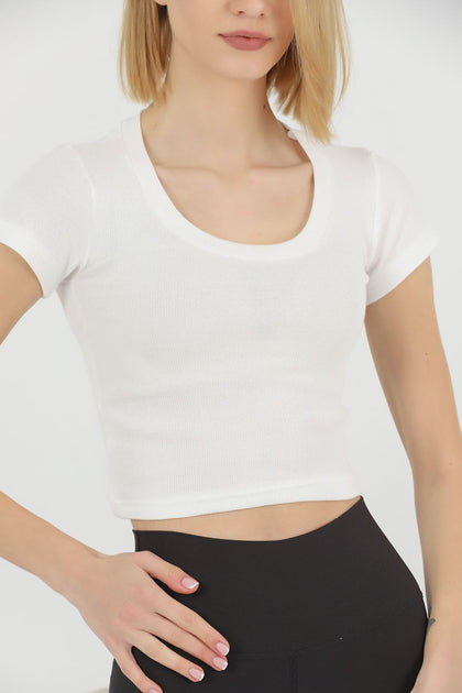 Women's Ribbed Knit Detail Top - WST323