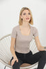 Women's Ribbed Knit Detail Top - WST326