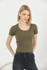 Women's Ribbed Knit Detail Top - WST327