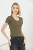 Women's Ribbed Knit Detail Top - WST327