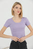 Women's Ribbed Knit Detail Top - WST329