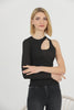 Women's Ribbed Cut One Sleeve Detail Top - WST334