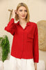 Women's Pocket Button Detail Top - WST340