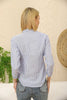 Women's Pocket Button Detail Striped Top - WST342